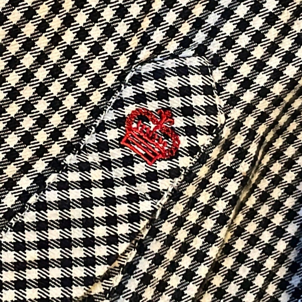 Robert Graham Medium Mens White Black Cotton Check Long Sleeve Button Up Shirt - Picture 4 of 10